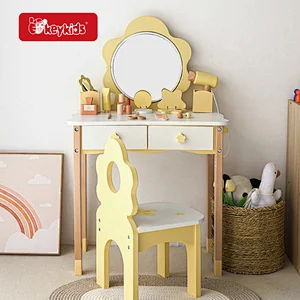 High Quality Makeup Pretend Play Wooden Dressing Table Toy Set For Kids W08H200